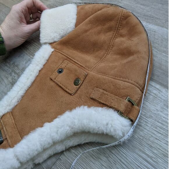 LN Esty's luka pelli leather wool Polish trapper aviator bomber hat - Picture 9 of 10